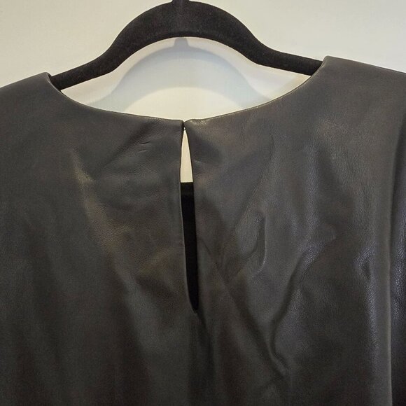 Sachin & Babi Holiday Party Diana Black Faux Leather Sleeveless Dress Size 14 - Picture 10 of 16